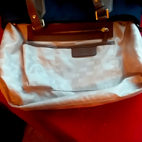 🎆SALE New Michael Kors Nautical Design  Navy with Tan and Gold  Excellent NEW - Picture 6 of 8